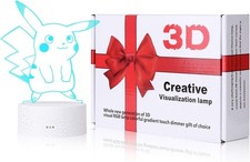 BUJINGYUN 3D ILLUSION LED NIGHT LIGHT,7 COLORS GRADUAL CHANGING TOUCH SWITCH USB