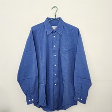 Pronto Uomo Blue Textured Dress Shirt Mens 16.5 34/35 Long Sleeve Button Down