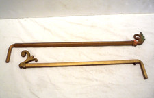 Lot of 2 Metal Curtain Rod Swing Arms Art Deco Expandable + Cast metal Ends