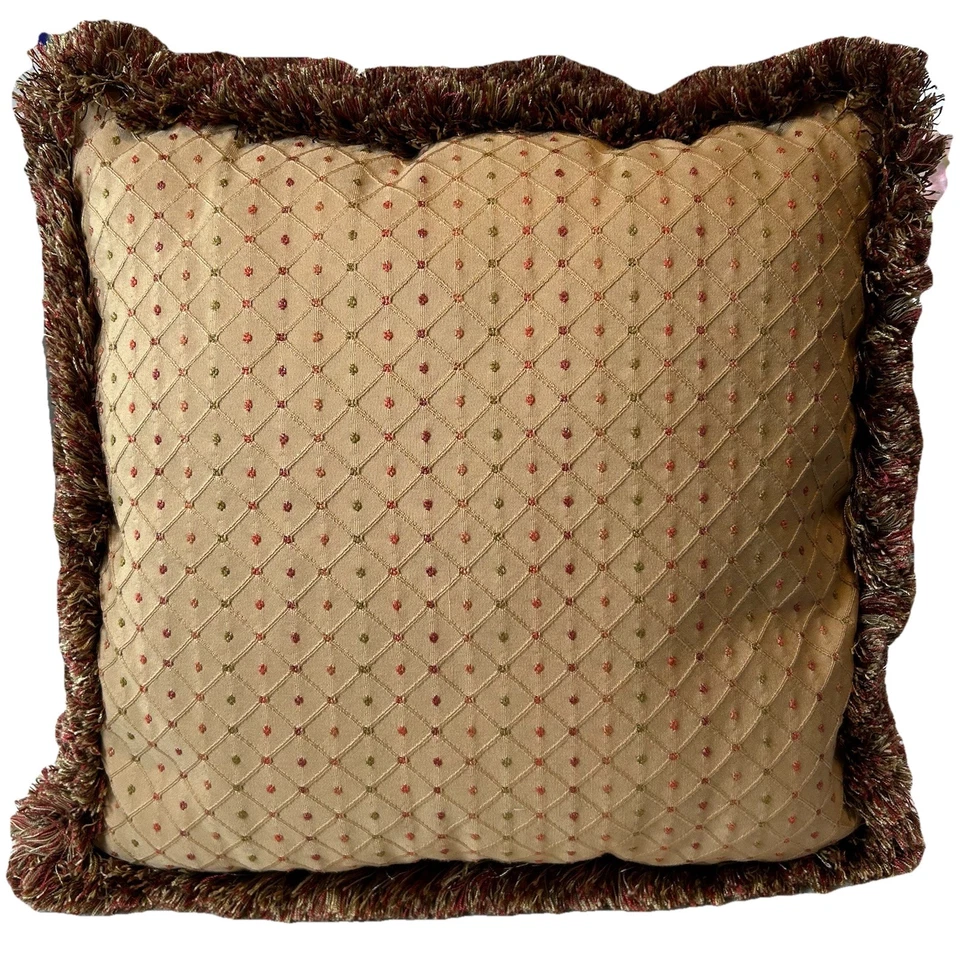 Almohadas y flecos Biltmore For Your Home rojo tostado dorado marrón lumbar Foto 2 de 4