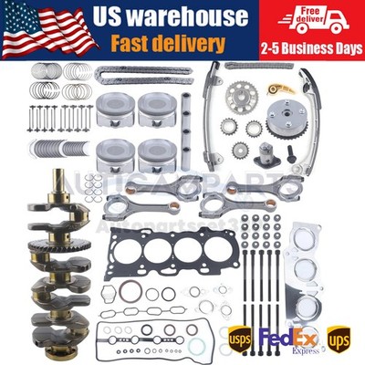 2AZ-FE 2.4L Engine Overhaul Rebuild Kit w/ Crankshaft Rods Timing Kit For Toyota