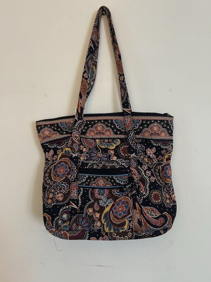 Vera Bradley Black Brown Paisley Bag Purse Handbag Tote Fall 
