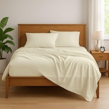 KRISHNA Premium 4 Piece Egyptian Cotton King Sheet Set, Soft, Breathable Co...