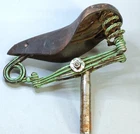 Antique 1930s Latvello Latvia Genuine Leather Bicycle Saddle Pre-WWII Bike Seat