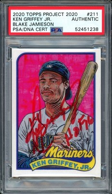 Ken Griffey Jr Auto Topps Project 2020 Blake Jamieson Card 211 HOF 16 1/1 PSADNA