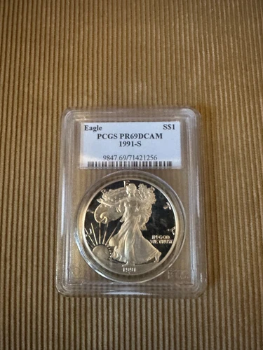 1991-S American Silver Eagle Dollar PR69DCAM PCGS Proof 69 Deep Cameo