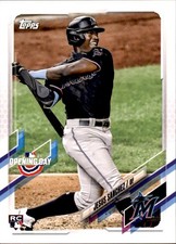 Jesus Sanchez 2021 Topps Opening Day Rookie #180 Miami Marlins Baseball Card. rookie card picture