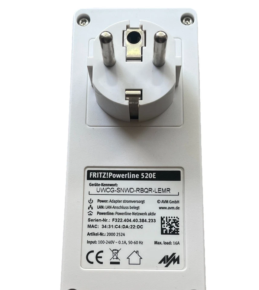 AVM FRITZ! Powerline 520E Einzeladapter | 500 Mbit/s | Gigabit LAN dlan Netzwerk - Bild 3 von 4