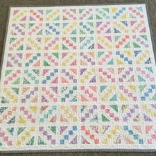 New Handmade Baby Girl Crib Quilt 1930s Prints Multi Colors