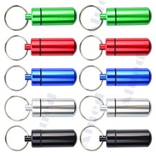 NEW 5/10PC outdoor Pill box Keychain Medicine Case Bottle Drug Holder container
