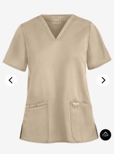 NWT Womens XS Stretch Cherokee Revolution Tan Scrub Top