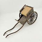 Antique Cast Iron Miniature Horse Cart Wagon Toy Doll Accessory 8” — photo 1