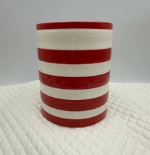 IQ Accessories Red and White Striped Ceramic Kitchen Utensil Holder