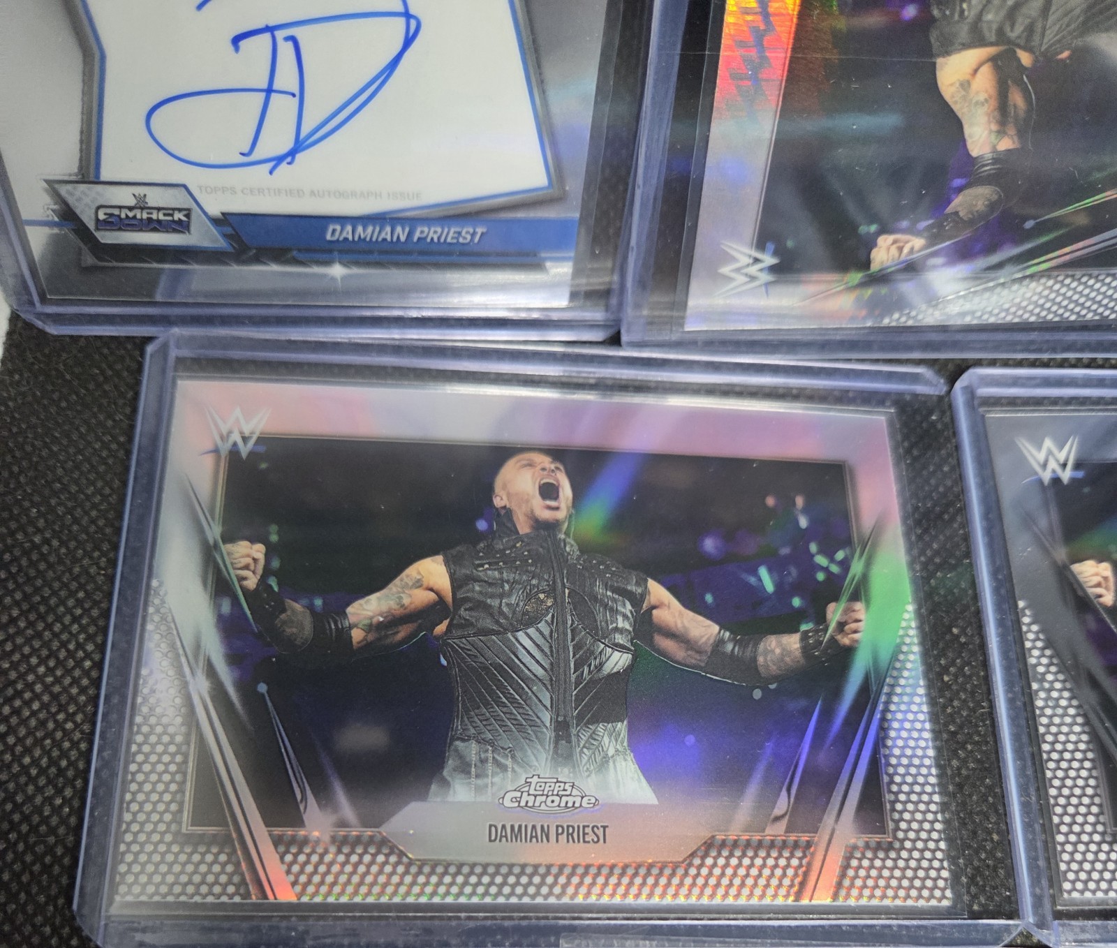 Damian Priest 5x Lot 2026 Topps Chrome WWE Auto, Negative, Prism, Refractor & 43 view 5