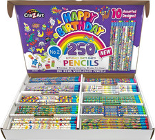 Happy Birthday Pencils Classpack 250 Count Featuring 10 Unique Designs - Teacher