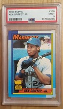 TOPPS 1990 KEN GRIFFEY JR BLOODY ELBOW #336 SEATTLE MARINERS PSA 9 MINT