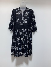Lumiere Black Floral And Lace Short Dress 1/2 Sleeve Women’s Size Medium