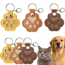 6 Pcs Pet Fur Keepsake Keychain, Leather Dog Hair Collector Cat Fur Storage K...