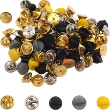 50 Assorted Metal & Rubber Lapel Pin Backs Clasp Clutches Guards