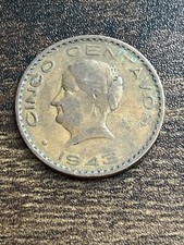 1943 Mexico 5 Five Cinco Centavos Beautiful Actual Coin TC118*