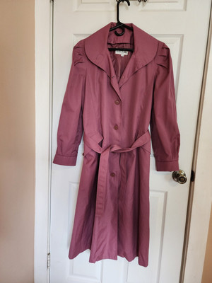 SBII Womens Purple/plum/muave Button Front Long Collared Trench Coat Size 9/10 