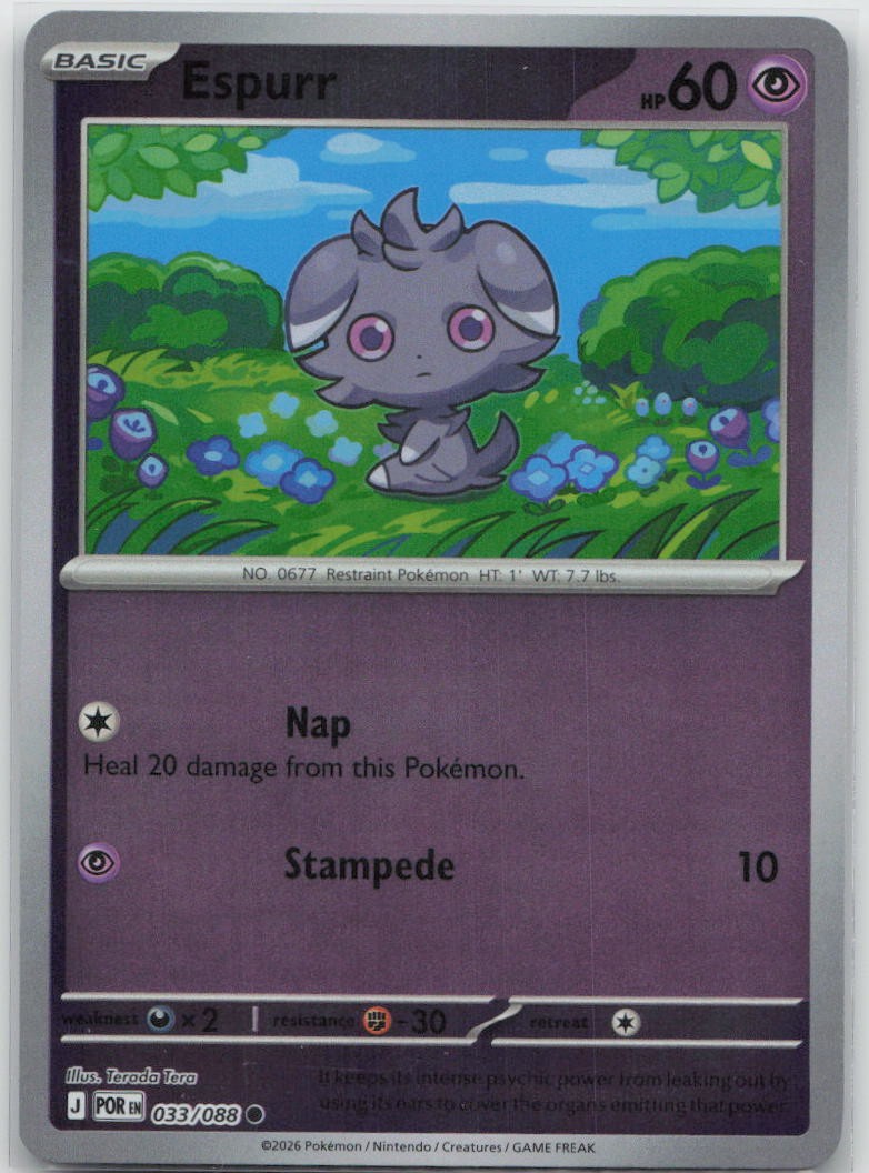 Espurr - Reverse Holo Common ME03: Perfect Order 033/088 NM