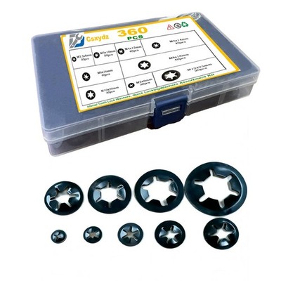 360pcs Internal Tooth Star Lock Washers, M2 M2.5 M3 M4 M5 M6 M8 M10 M12 Push ...