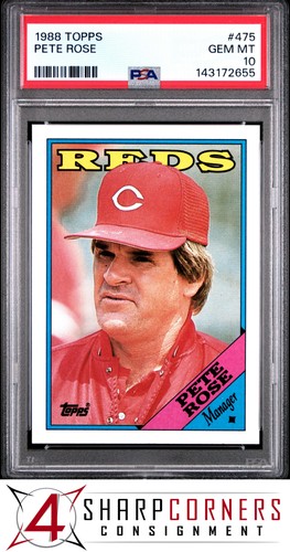 1988 Topps #475 Pete Rose Reds PSA 10 - Bild 1 von 12