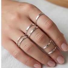 Lovely 925 Sterling Silver stacking Ring Handmade Jewelry Gift For her AB-107