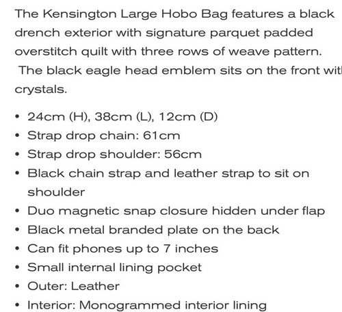 Kurt Geiger Kensington Large Drench Hobo Bag.NO OFFERS OR DISCOUNTS. RRP£319 - Picture 8 of 8