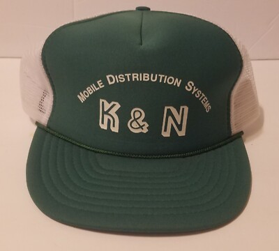 K&N Mobile Distribution Systems Snapback Hat Green White.  Trucker. Mesh 
