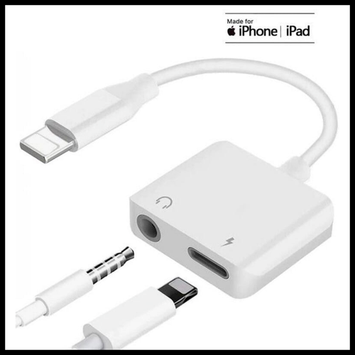 iPhone to 3.5mm Splitter 2in1 Adapter to AUX Headphone and Charger - Picture 2 of 3