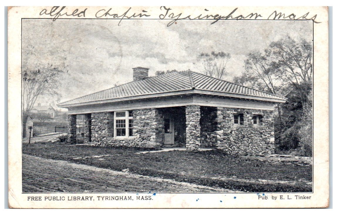 1908 Free Public Library, Tyringham, MA Postcard eBay