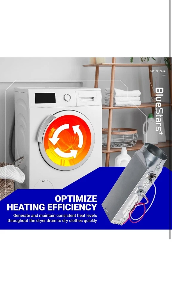 Conjunto de elemento calefactor secadora BlueStars 5301EL1001A Foto 2 de 4