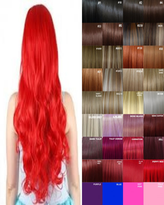 Clip In Hair Extension Human Feel Dark Red Copper Brown White