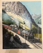 Max JACQUIARD Limited Edition 10 Canvas Art Steam Train Partridge on the Hill
