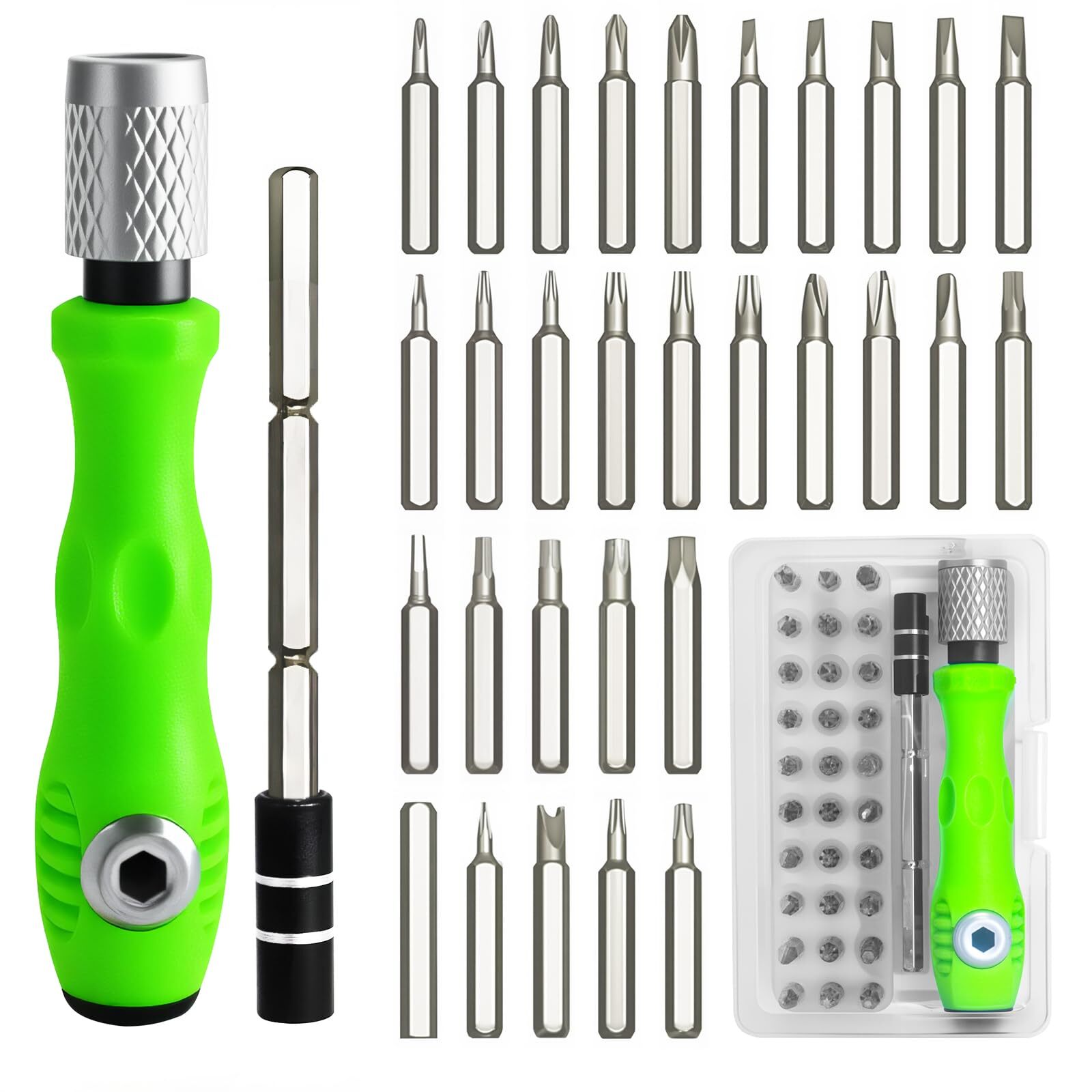 32-Piece Magnetic Precision Screwdriver Set with Torx Hex Bits for Watch Repair