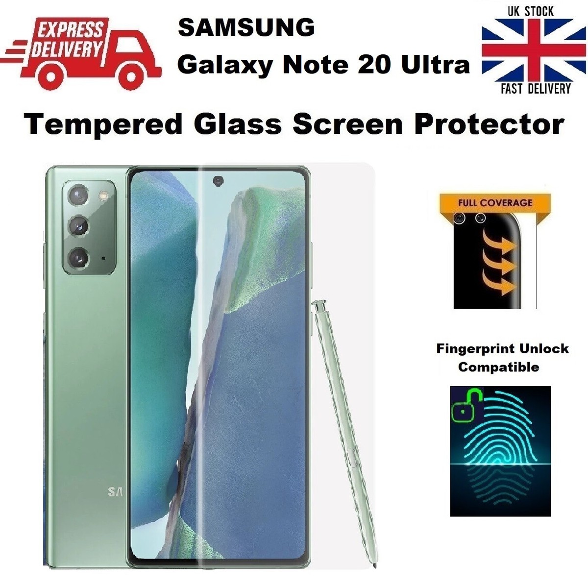 Fingerprint Unlock Compatible Tempered Glass Screen Saver For Note