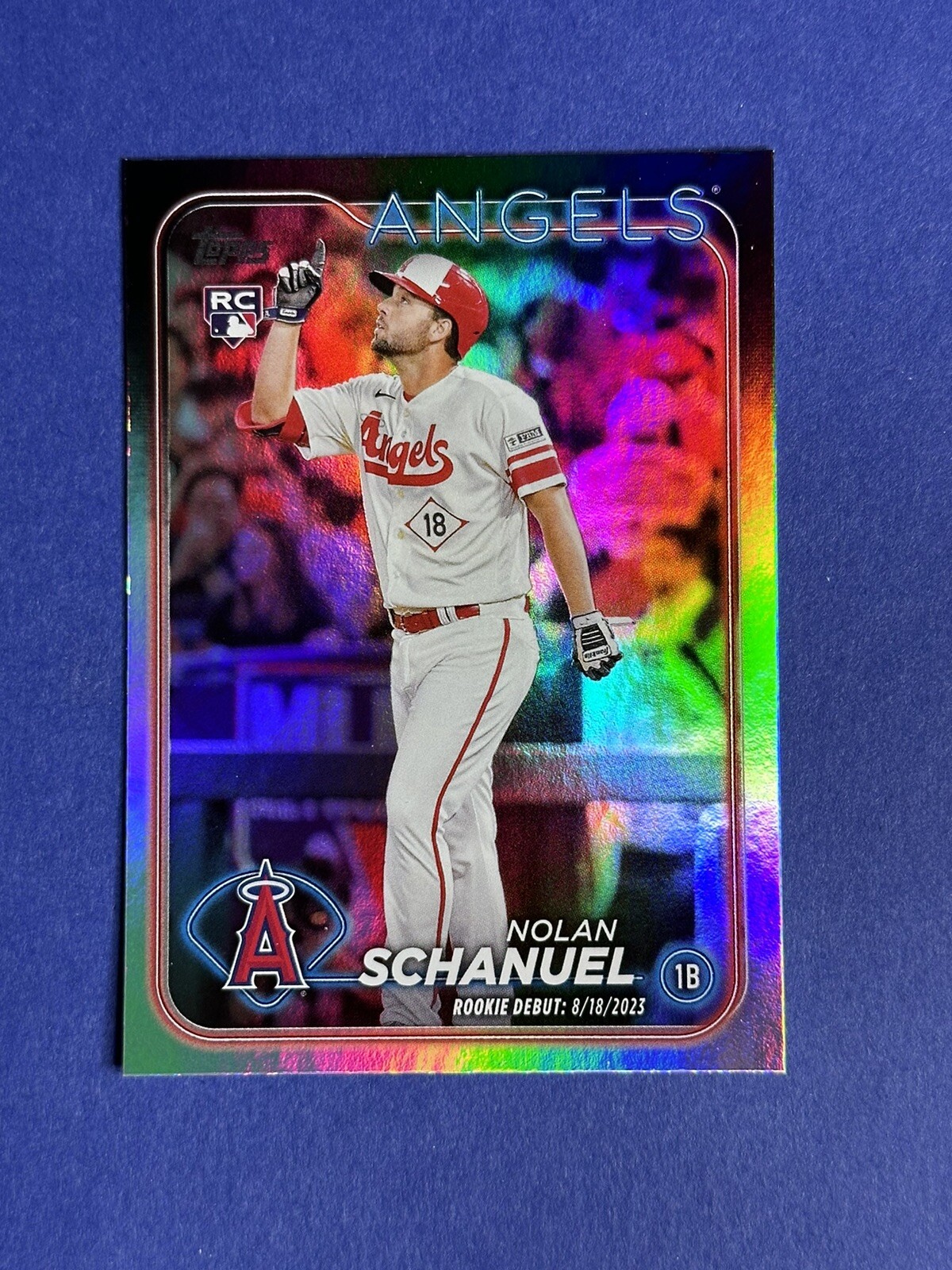 2024 Topps Update ~ Nolan Schanuel ~ Rainbow Foil Rookie Debut ~ US193 ~ Angels