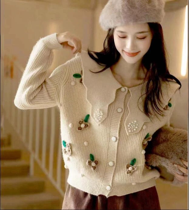 Pearl top beaded cardigan