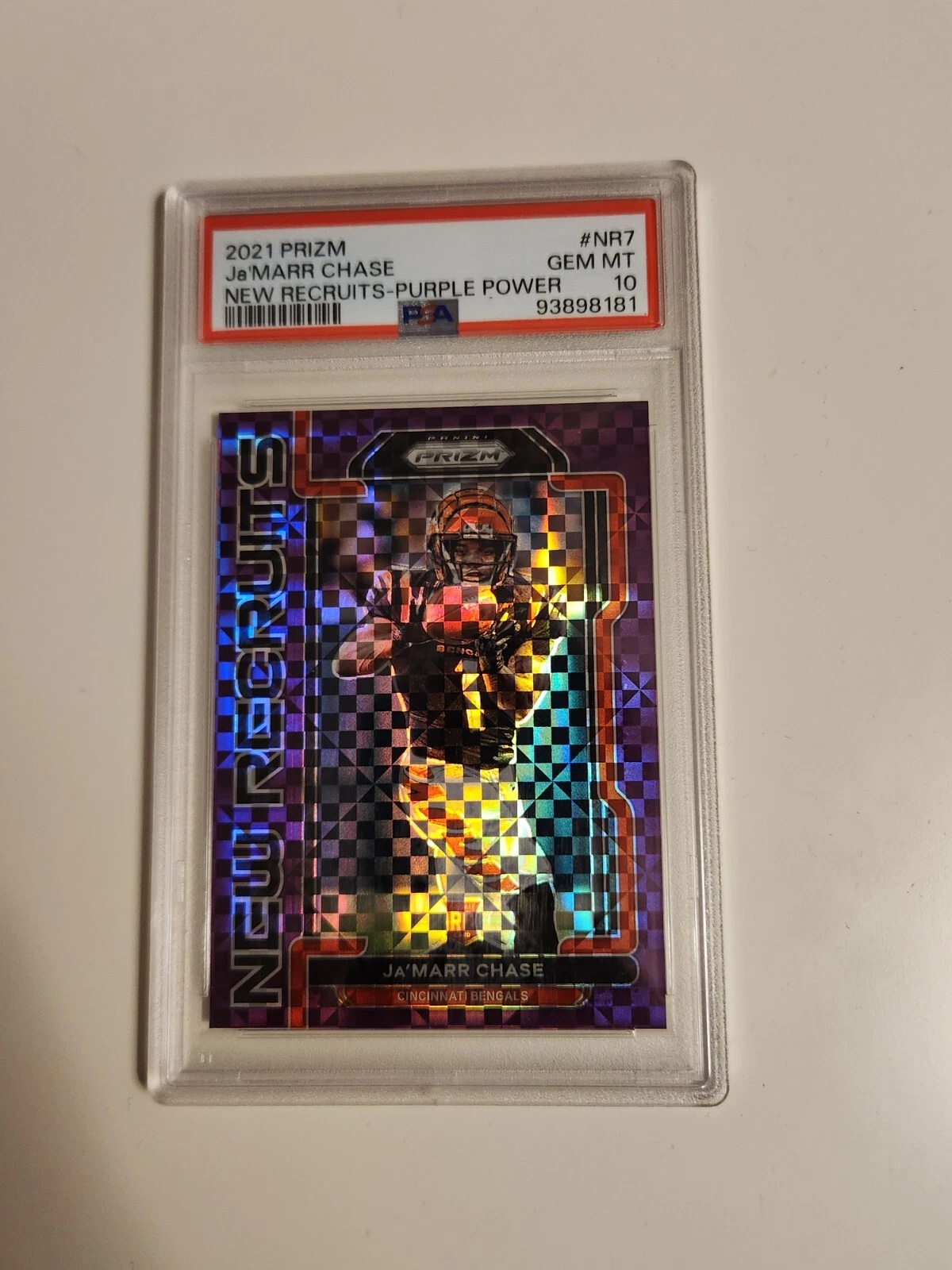 JaMarr Chase Panini Prizm New Recruits #NR7 Purple Power