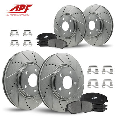 Front+Rear Drill/Slot Zinc Brake Rotors Ceramic Pads for ford Fusion 2006-2011