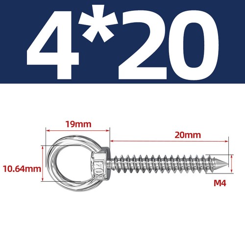 Hebeösenschraube A2 304 Edelstahl Holzschraube Marinequalität M4 bis M12 - Bild 7 von 51