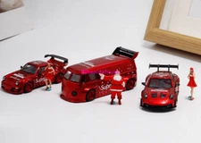 MS 1:64 Christmas T1 Van RWB 964 992 GT3 RS Figure Model Diecast Metal Car