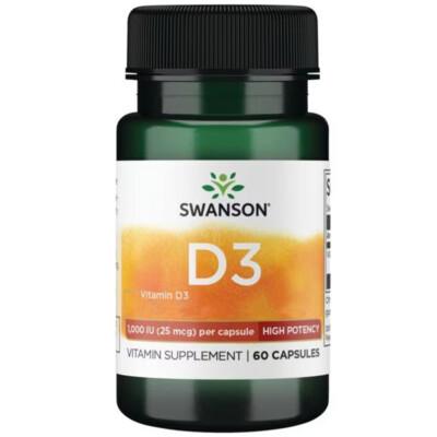 Swanson, Vitamin D3, 1,000IU, 60 Kapseln - Blitzversand