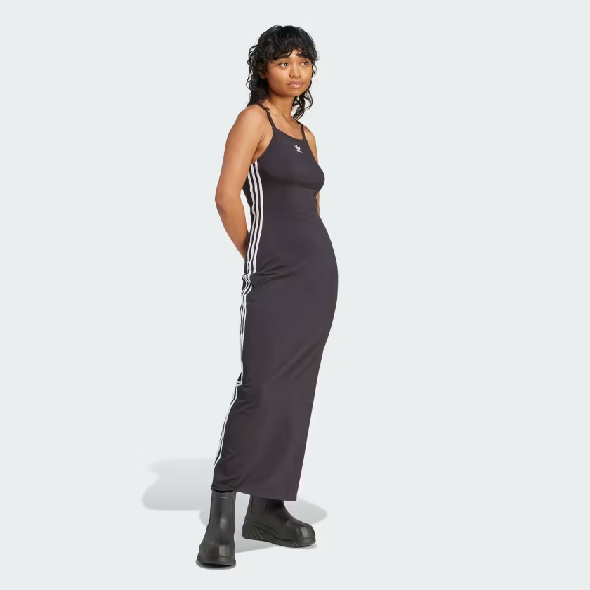 ★adidas★ Stripes Maxi ドレス 関税送料込 Adidas Originals Three-Stripe Black Maxi Dress | eBay