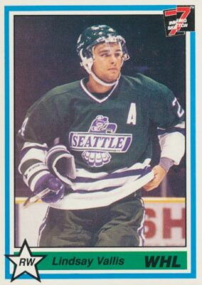 1990-91 7th Inning Sketch WHL #10 LINDSAY VALLIS - Seattle Thunderbirds