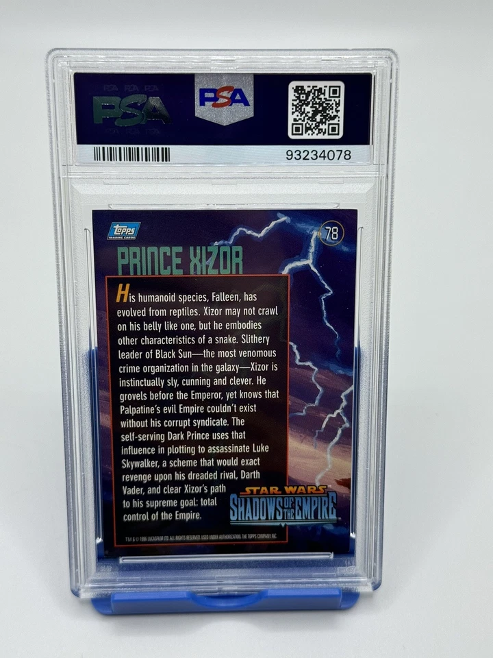 1996 TOPPS STAR WARS: SHADOWS OF THE EMPIRE PRINCE XIZOR #78 PSA 9 MINT - Image 2 of 2