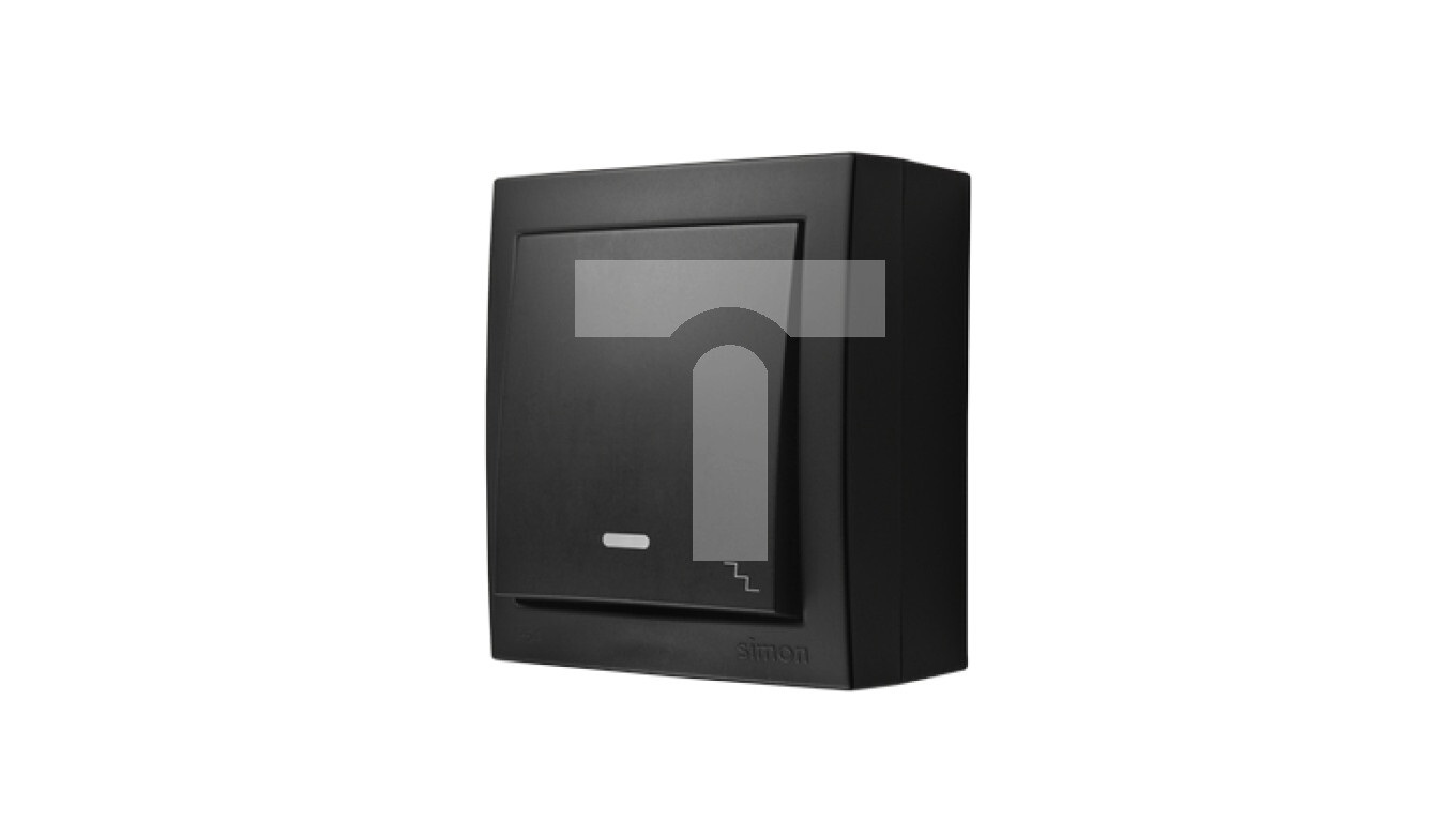 Simon Aquaclick Stair switch with illumination, 10 AX, 250 V black ACW6L/ /T2UK