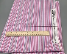 Heidi Grace Designs A LITTLE BIRD’S TALE PINK PURPLE BLUE GREEN STRIPES Remnant